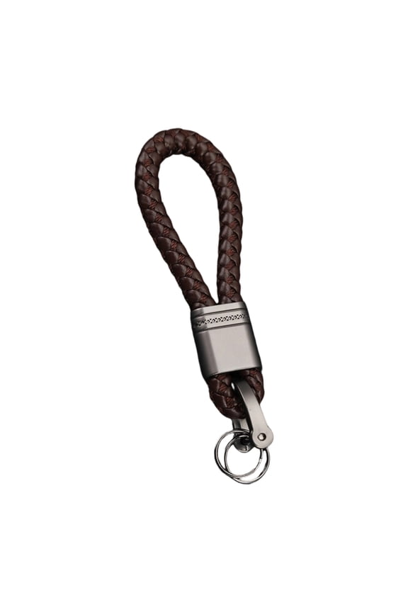Braided Rope Leather Car Keychain Leather & Metal Car Keys Rings Strong Automotive Accessory Suitable for Vehicle