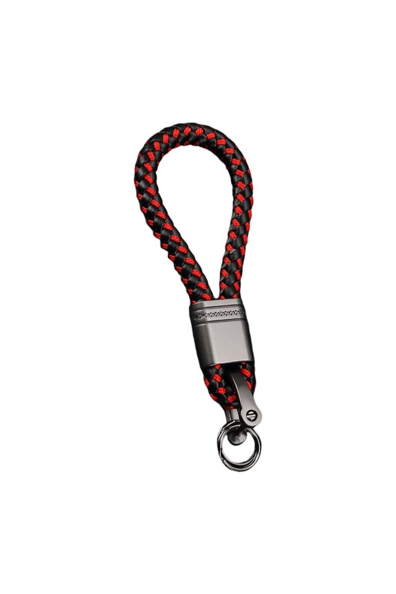 Braided Rope Leather Car Keychain Leather & Metal Car Keys Rings Strong Automotive Accessory Suitable for Vehicle