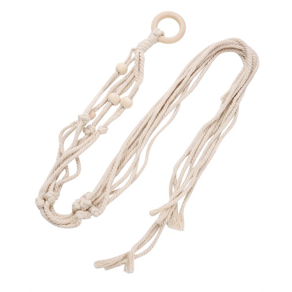 Braided Rope Plant Basket for A Boho Touch Indoor/Outdoor Macrame Wall Hanging