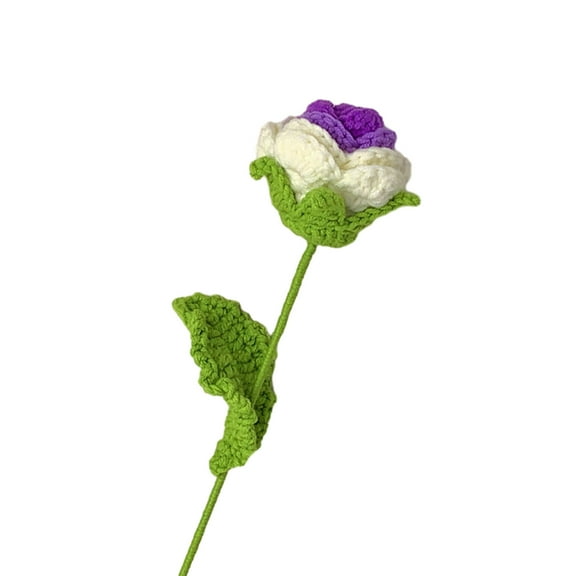 Braided Rose Handmade Crochet Flower Beautiful Long-lasting Yarn Crochet Rose Flower for Home Decoration