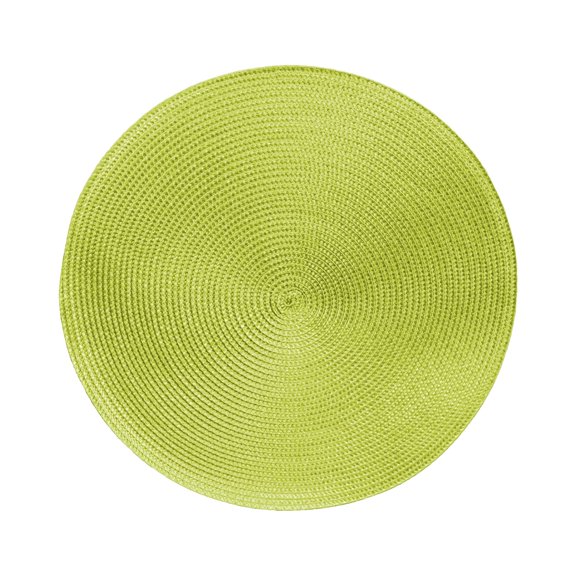 Braided Round Placemats Set of 4,Woven Washable Non-Slip Table Mats for Kitchen Dining,15''Non Slip Heat Resistant Place Mats,Plastic Place Mats for Farmhouse Decor and Kitchen Table Decor(Z2-Green)