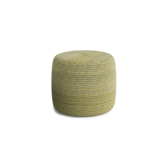 Braided Round Pouf - 20" Handwoven Cotton Ottoman, Floor Cushion