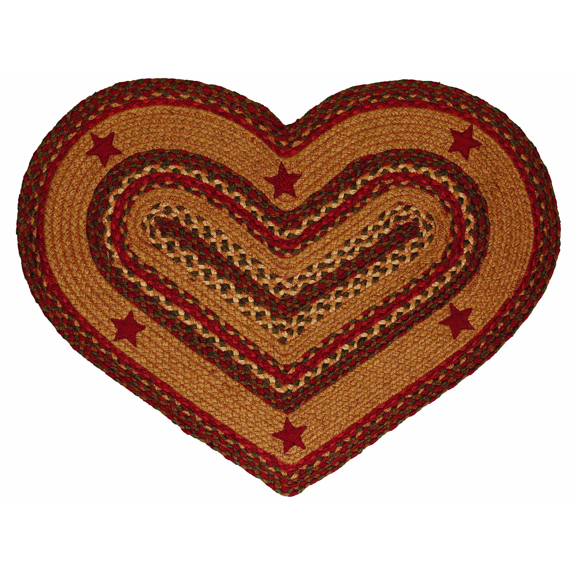 Braided Rug Cinnamon Star Jute Country Primitive IHF