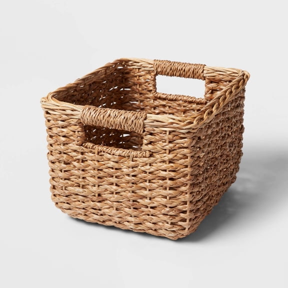 Braided Seagrass Crate - Handwoven Storage Basket, Cube System