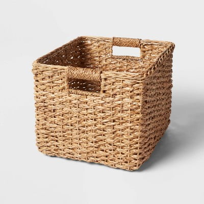 Braided Seagrass Crate - Handwoven Storage Basket, Rectangle, Spot Clean, Nest Certified