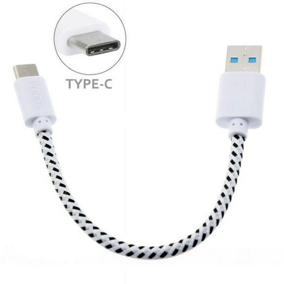 Braided Short Type-C Cable Rapid Charge USB Power Wire Sync USB-C Cord Compatible With LG G7 ThinQ
