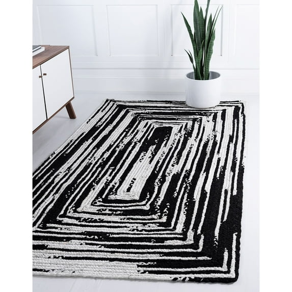Braided Slin Collection Area Rug 8'x10' - Black