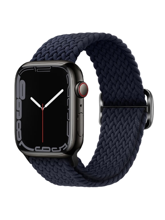 Braided Solo Loop Compatible with Apple Watch Band 42mm/44mm/45mm/46mm/49mm Women Men, Adjustable Stretchy Bands Elastic Sport Wristbands for iWatch Series 10 9 8 7 6 5 4 3 2 SE,Charcoal Color