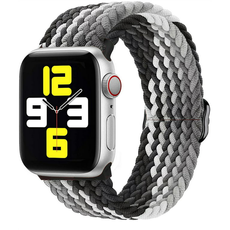 Braided Solo Loop for Apple Watch Band 44mm 40mm 45mm 41mm 38mm 42mm  Elastic Nylon Belt Bracelet iWatch Serie 3 4 5 SE 6 7 -Black clever