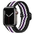 thumbnail image 1 of Braided Solo Loop for Apple Watch Band 44mm 40mm 45mm 41mm 38mm 42mm Elastic Nylon Belt Bracelet iWatch Serie 3 4 5 SE 6 7 -Black red, 1 of 9