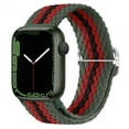 thumbnail image 1 of Braided Solo Loop for Apple Watch Band 44mm 40mm 45mm 41mm 38mm 42mm Elastic Nylon Belt Bracelet iWatch Serie 3 4 5 SE 6 7 -Green red black, 1 of 9