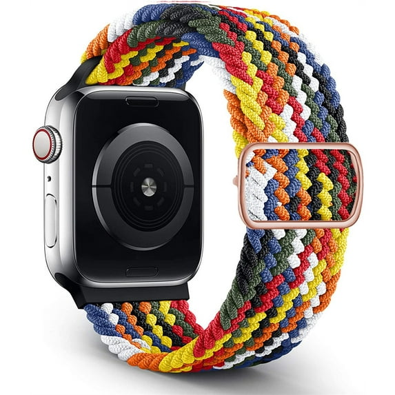 Braided Solo Loop for Apple Watch Band 45mm 41mm 44mm 40mm 38mm 42mm Nylon Adjustable Elastic Bracelet iWatch 3 4 5 se 6 7 Strap