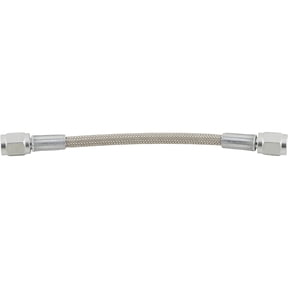 Speedway Motors 6 Inch Braided Stainless Steel Fluid Line Straight -4 AN Fittings PTFE Inner Hose Universal Fit For Brake Clutch Gauge And Pressure Systems