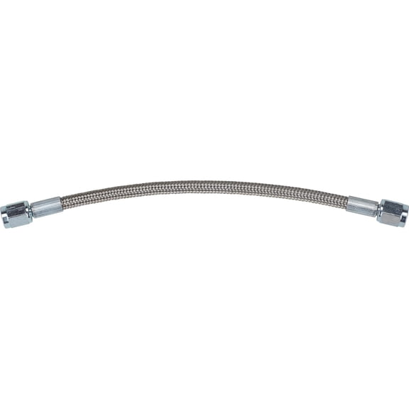 Speedway Motors 8 Inch Braided Stainless Steel Brake Line AN 4 Straight Fittings PTFE Inner Hose High Pressure Flexible for Brake Clutch Gauge Use