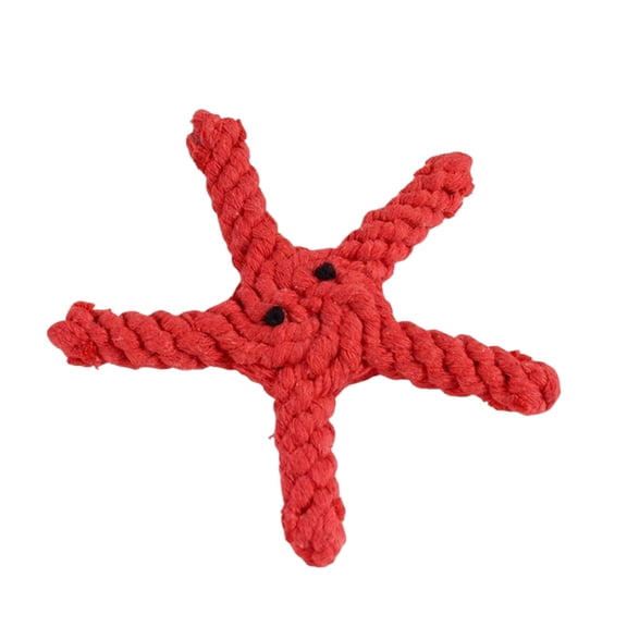Braided Starfish Rope Dog Toy for Water Play and Fetch Interactive Pet Toy for Boredom Relief, Red 7 Inch