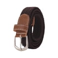 thumbnail image 1 of Braided Stretch Belt for Men Women, No Hole Adjustable Elastic Waistband, Comfortable Sailcloth Woven Belt for Jeans Pants Dresses, Quick Snap Buckle, Durable Everyday Accessory, 1 of 10