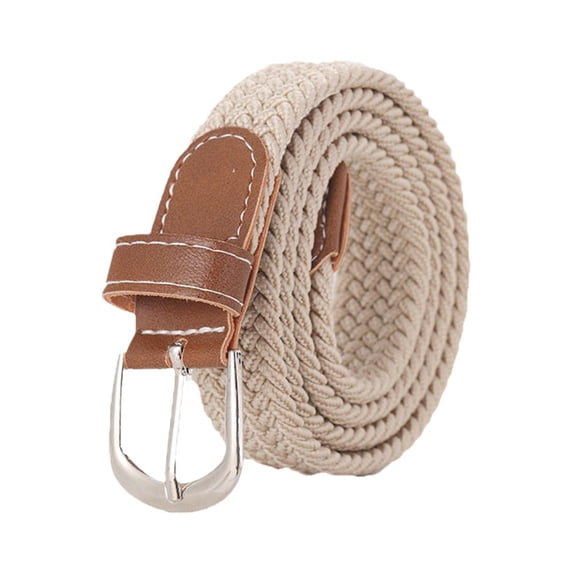 Braided Stretch Belt for Men Women, No Hole Adjustable Elastic Waistband, Sailcloth Woven Comfortable Dress Belt, Versatile Casual & Work Accessory