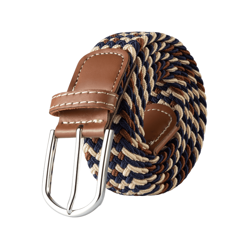 Braided Stretch Elastic Belts | Pin Oval Solid Black Belt  display picture 2