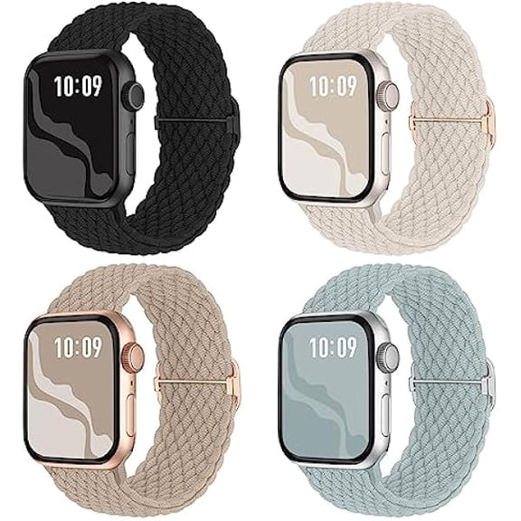 Braided Stretchy Solo Loop Compatible for Apple Watch Band 38mm 40mm 41mm 42mm 44mm 45mm 46mm 49mm for Women Men, Nylon Elastic Straps Wristbands for iWatch Series 11/10 9 8 7 6 5 4 3 SE/Ultra 3 2 1