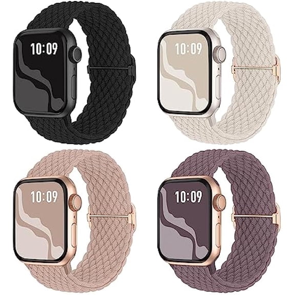 Braided Stretchy Solo Loop Compatible for Apple Watch Band 38mm 40mm 41mm 42mm 44mm 45mm 46mm 49mm for Women Men, Nylon Elastic Straps Wristbands for iWatch Series 11/10 9 8 7 6 5 4 3 SE/Ultra 3 2 1