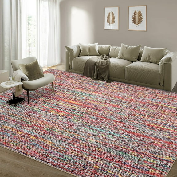 Braided Textured Area Rug, Area Rugs for Living Room, Modern Washable Rug, Non Slip Throw Rugs Stain Resistant Carpet for Nursery Dining Room