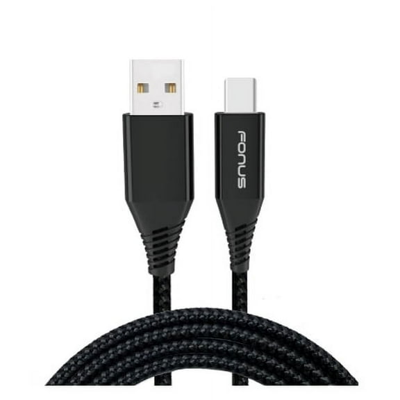 Braided Type-C USB Cable 10ft Long Power Cord D9W for Blackberry Key2 LE - BLU Vivo XI Plus 5 - CAT S61 S48c - Coolpad Legacy - Essential Phone (PH-1) - Google Pixel XL 3a XL 3 XL 2 XL
