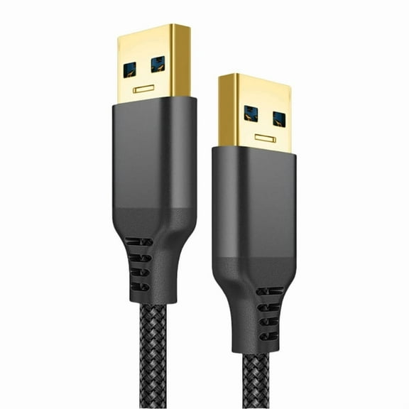 Braided USB 3.0 Male to Male Data Cord 5Gbps Sync Support Charge for Laptop External Storage and Electronics Devices