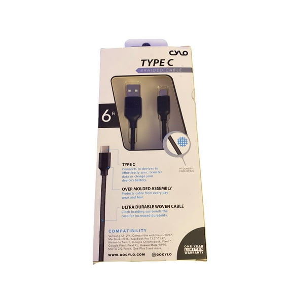 Braided USB C Type-C Fast Charger Cable Data SYNC Charging Cord 6 FT