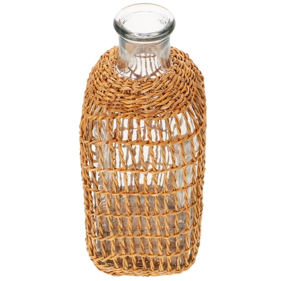 Braided Vase Flower Pots Basket Boho Flower Vase Rattan Vases for Flowers Woven Rattan Vase