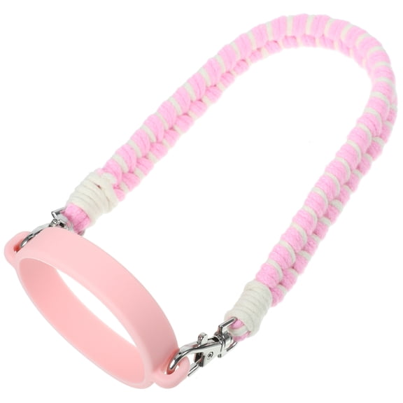 Braided Water Bottle Strap Kettle Sleeve Holder Mug Handle Cotton Rope Silica Gel Travel Pink