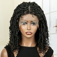 thumbnail image 1 of Braided Wigs for Black Women Lace Front Knotless Box Short Bob Twist Braided Wigs Synthetic Lace Front Braided Wigs with Baby Hair Handmade Braided Wigs 14 inches (1B Color), 1 of 8
