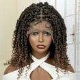 thumbnail image 1 of Braided Wigs for Black Women Lace Front Knotless Box Short Bob Twist Braided Wigs Synthetic Lace Front Braided Wigs with Baby Hair Handmade Braided Wigs 14 inches (1B/30 Color), 1 of 7