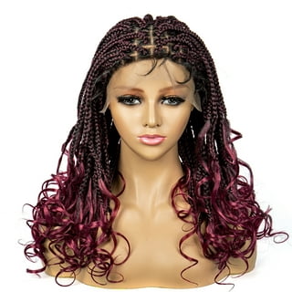 Braided Wigs Ponytail Synthetic Lace Front Wigs for Black Women Updo Style  Super Lightweight Cornrow Braids Daily Wear Wigs