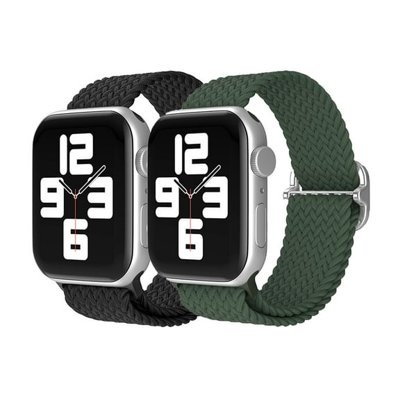 Braided Wristband Compatible with Apple Watch 38mm 40mm 41mm 42mm 44mm 45mm 49mm, Elastic Nylon Wristband, 2 pcs.-style:style3;