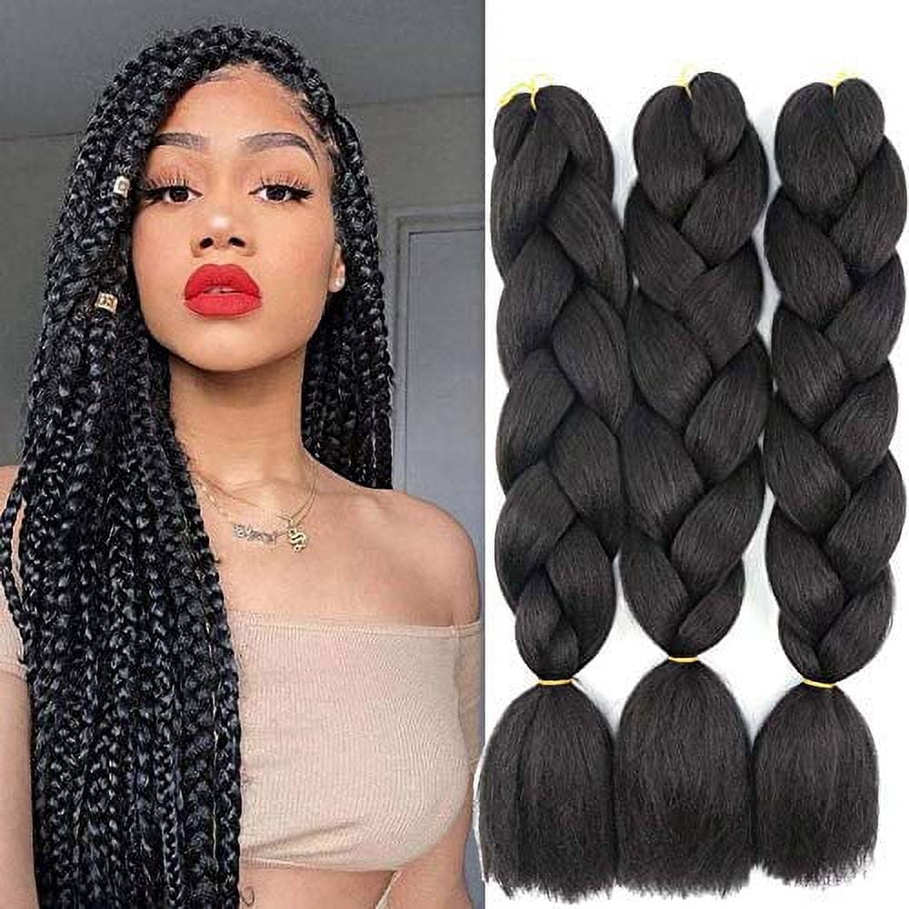  DOREN Jumbo Braids Hair Extensions Synthetic Hair Pure Color 3  Packs for Twist Box Braiding Hair 24inches #60 White Color : Beauty &  Personal Care