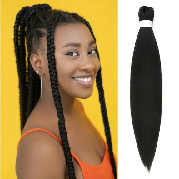 Braiding Hair Pre stretched 26 Inch 90g Pre-stretched Braiding Hair Braid Hot Water Setting Soft Texture Synthetic Hair Extensions for Crochet Box Braids