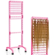 Braiding Rack with 160 Pegs, 2-Sided Braid Rack for Braiding Hair, 55 Inch Height for Braiders with Wheels, Hair Extension Holder for Salon1 Pack
