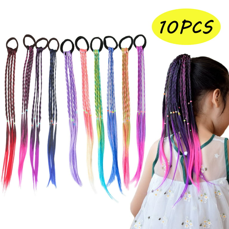 Kids Hair Ribbons Mix Colorful Hair Braids Girl DIY Ponytail African Braid