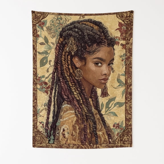 Braids, Curls & Culture Wall Tapestry for Bedroom by DC | African American Tapestry Wall Hanging & Aesthetic Decor for Dorm, Living Room, Picnic & Home | 30"x40"