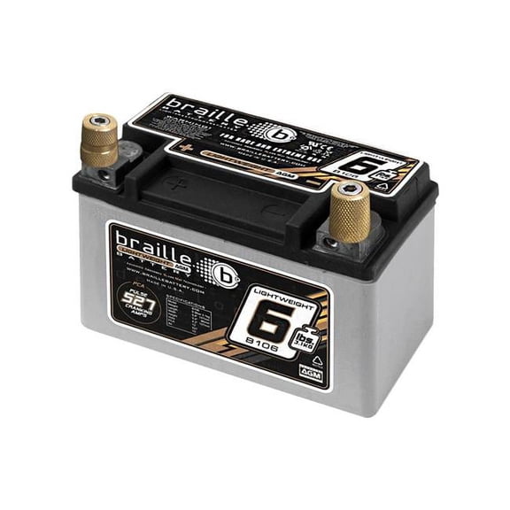 Braille Auto Battery B106 5.8 x 3.4 x 4.1 in. 6.6 lbs 527 PCA Racing Battery