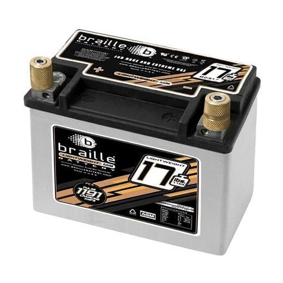 Braille Auto Battery B2317 17 lbs 1191 PCA Lightweight Racing Battery - 6.8 x 4.0 x 6.1 in.