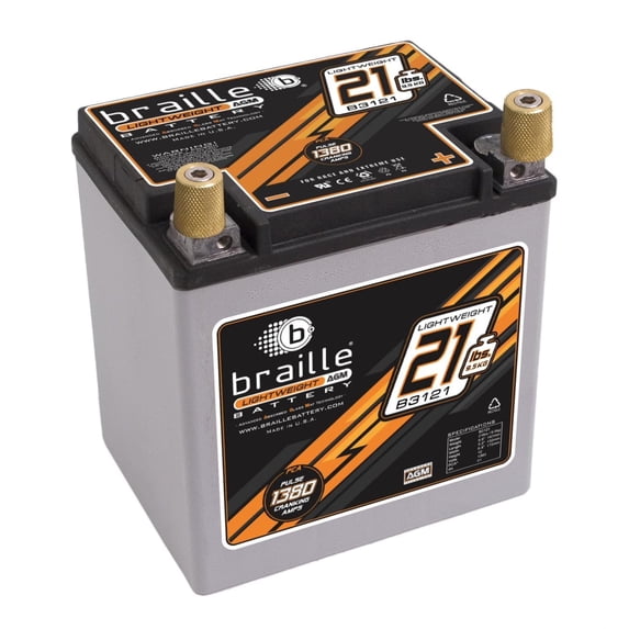 Braille Battery, Advanced AGM Racing Battery, B3121, Off-White ...