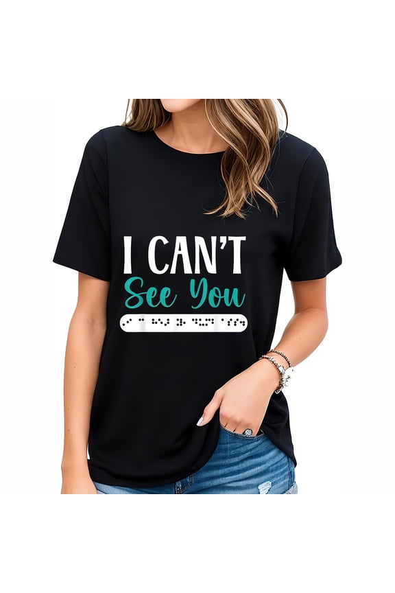 Braille Blind Awareness Visually Impaired Disabili Fashionable Women's Top with Unique Graphic, Short Sleeve Tee