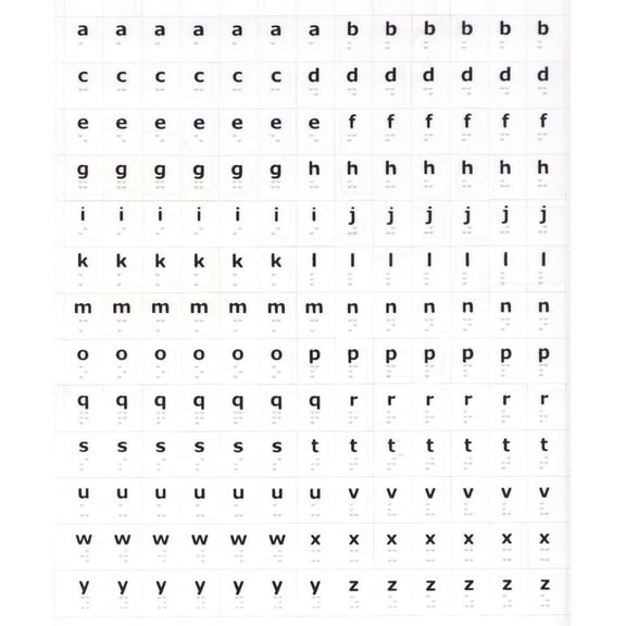 Braille Feel n Peel Alphabet Stickers- 1 Sheet
