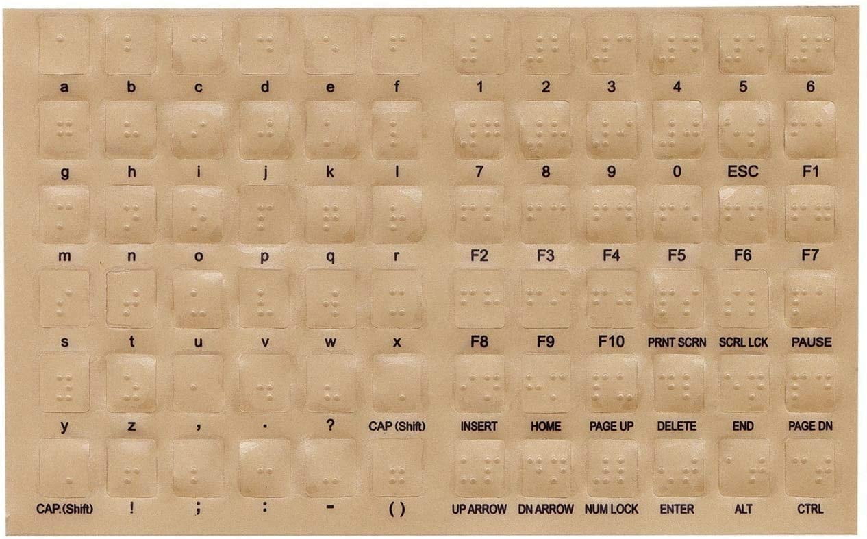 Braille Keyboard Stickers for the Blind and Visually Impaired by DataCal