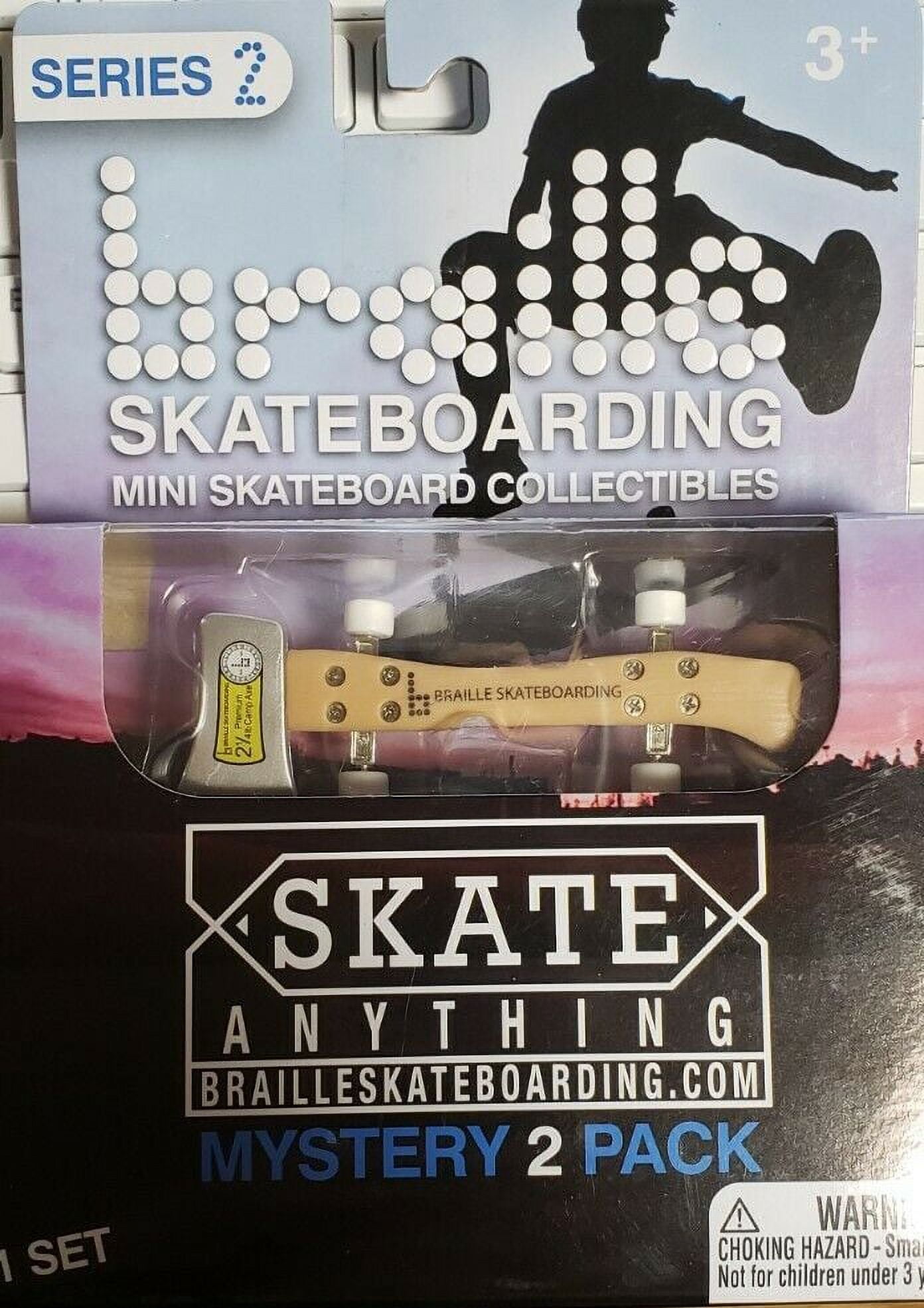 Braille MINI Skateboard 2pack Axe Theme & Mystery Series 2 Fingerboards