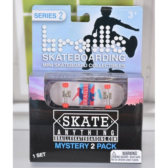 Braille Skateboarding Series 2 Mini Skateboard Collectibles Mystery 2 Pack, Kyro Flip Logo Deck