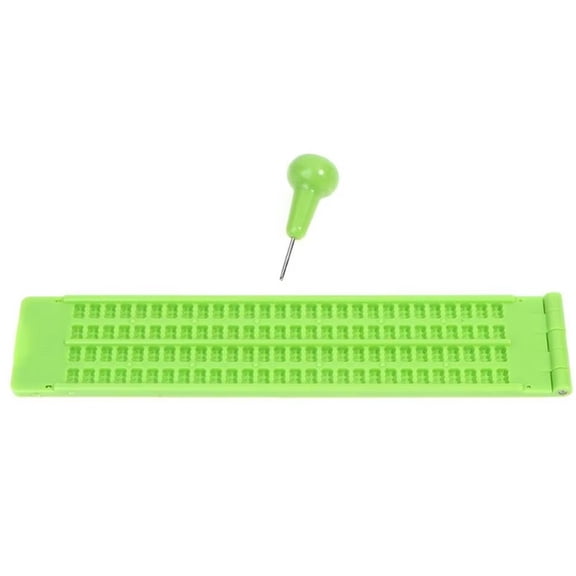 Braille Writing Tool, Braille Slate and 4 Lines 28 Cells Braille Fingerboard, Braille Learning Tool Accessory for Beginners Home Office Use