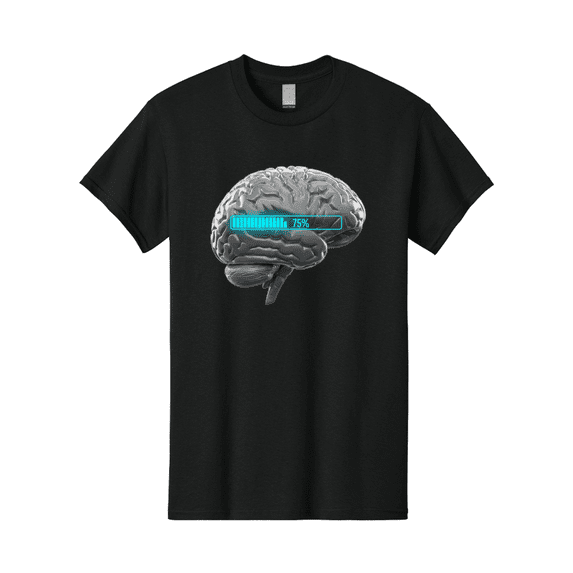 Brain-75 Mens Graphic Tee, 100% Cotton, Casual Summer Wear BAA203
