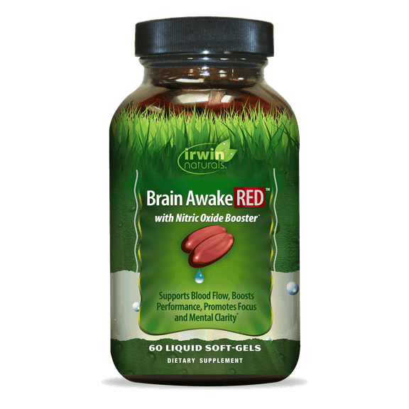 Irwin Naturals Brain Awake RED with Nitric Oxide Booster - 60 Liquid Soft-Gels